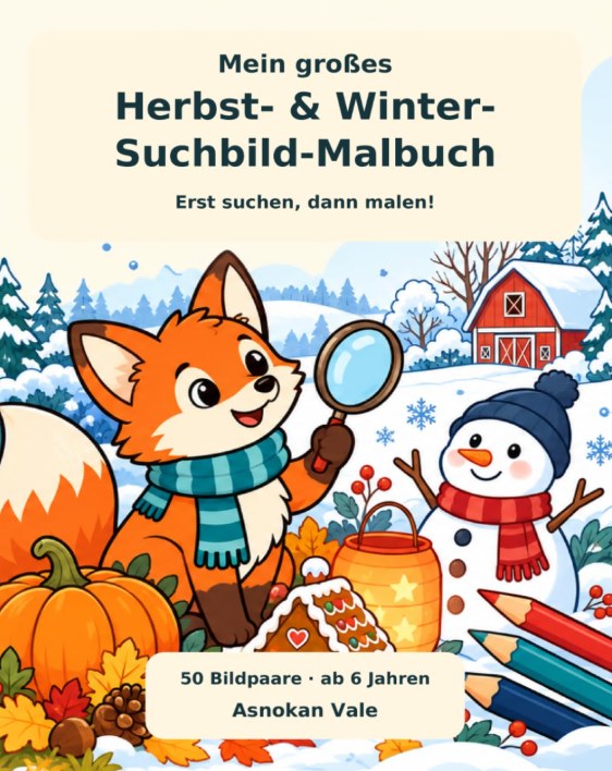 Cover: Mein großes Herbst- & Winter-Suchbild-Malbuch
