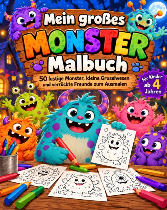 Cover: Mein großes Monster-Malbuch